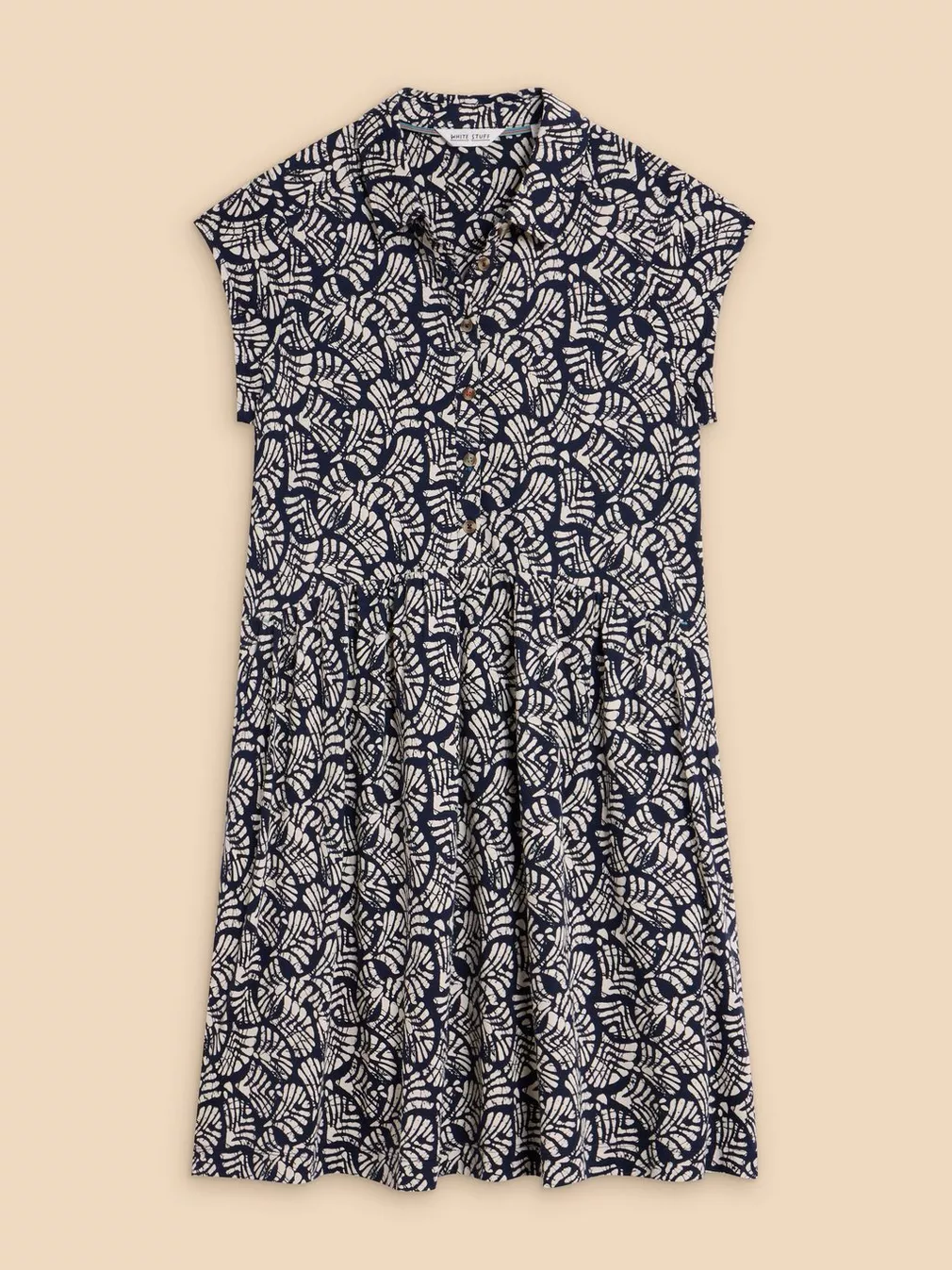 White Stuff Everly Jersey Shirt Dress - Navy Print Clothing - Dresses + Jumpsuits - Dresses - Short Dresses by White Stuff | Grace the Boutique