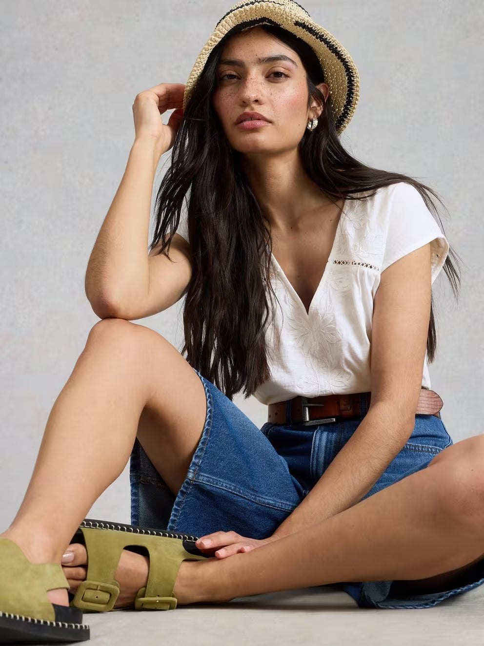 White Stuff Fliss Floral Top - White