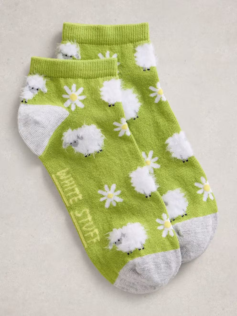 White Stuff Fluffy Sheep Sock - Mid Green