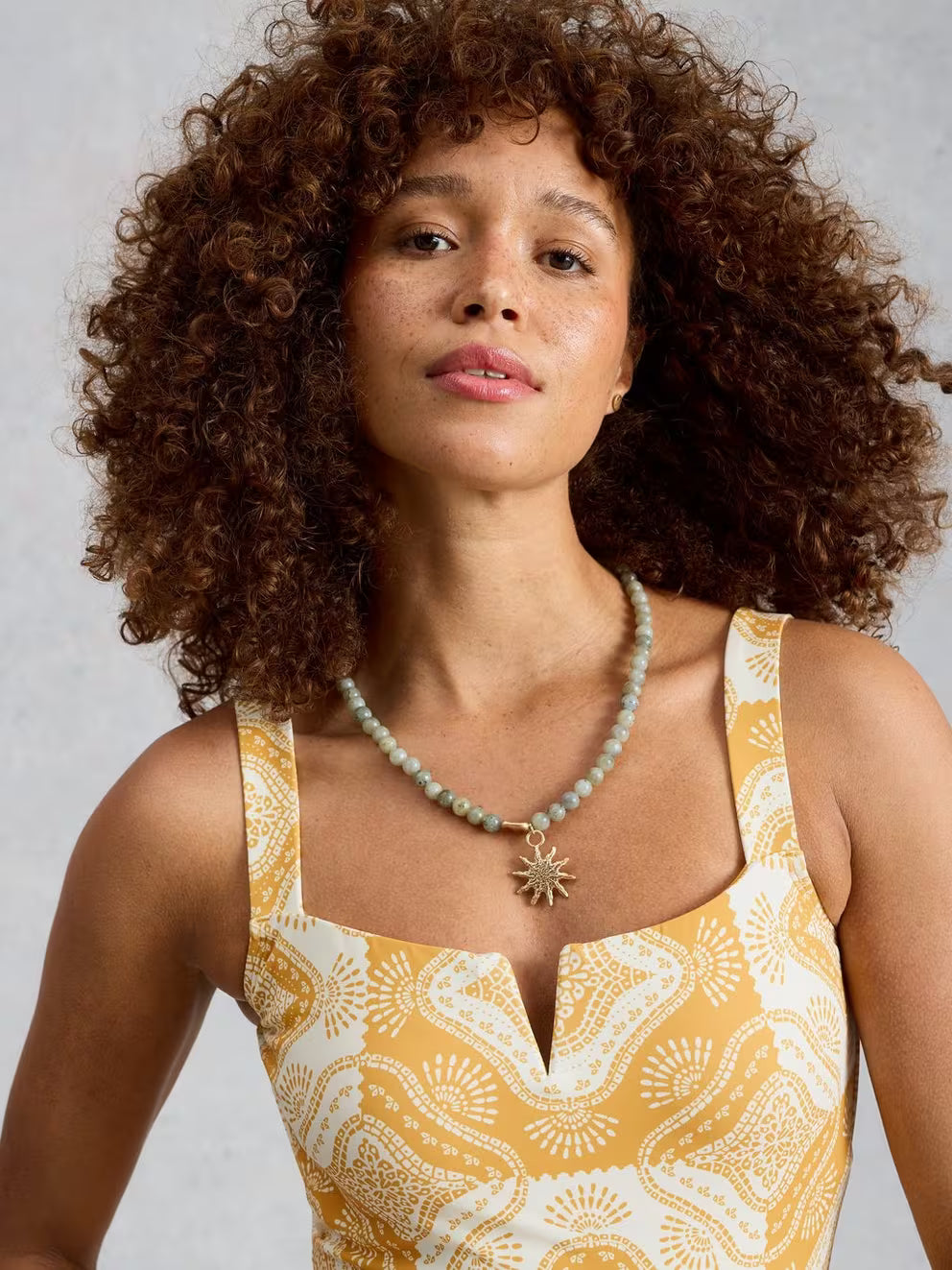 White Stuff Gabrielle Printed Swimsuit - Yellow Print