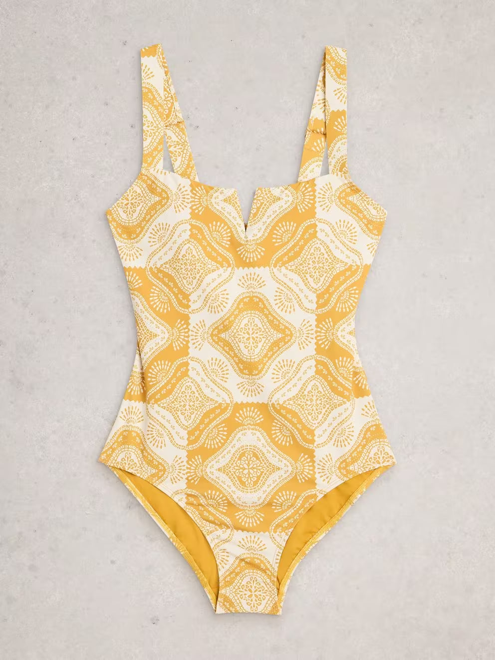 White Stuff Gabrielle Printed Swimsuit - Yellow Print
