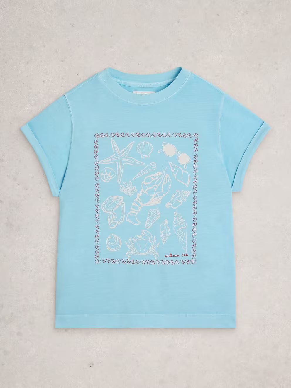White Stuff Gina Graphic Tee - Blue Print