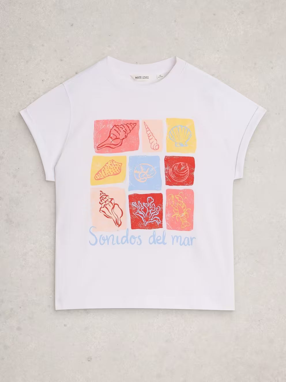 White Stuff Gina Graphic Tee - Ivory Print