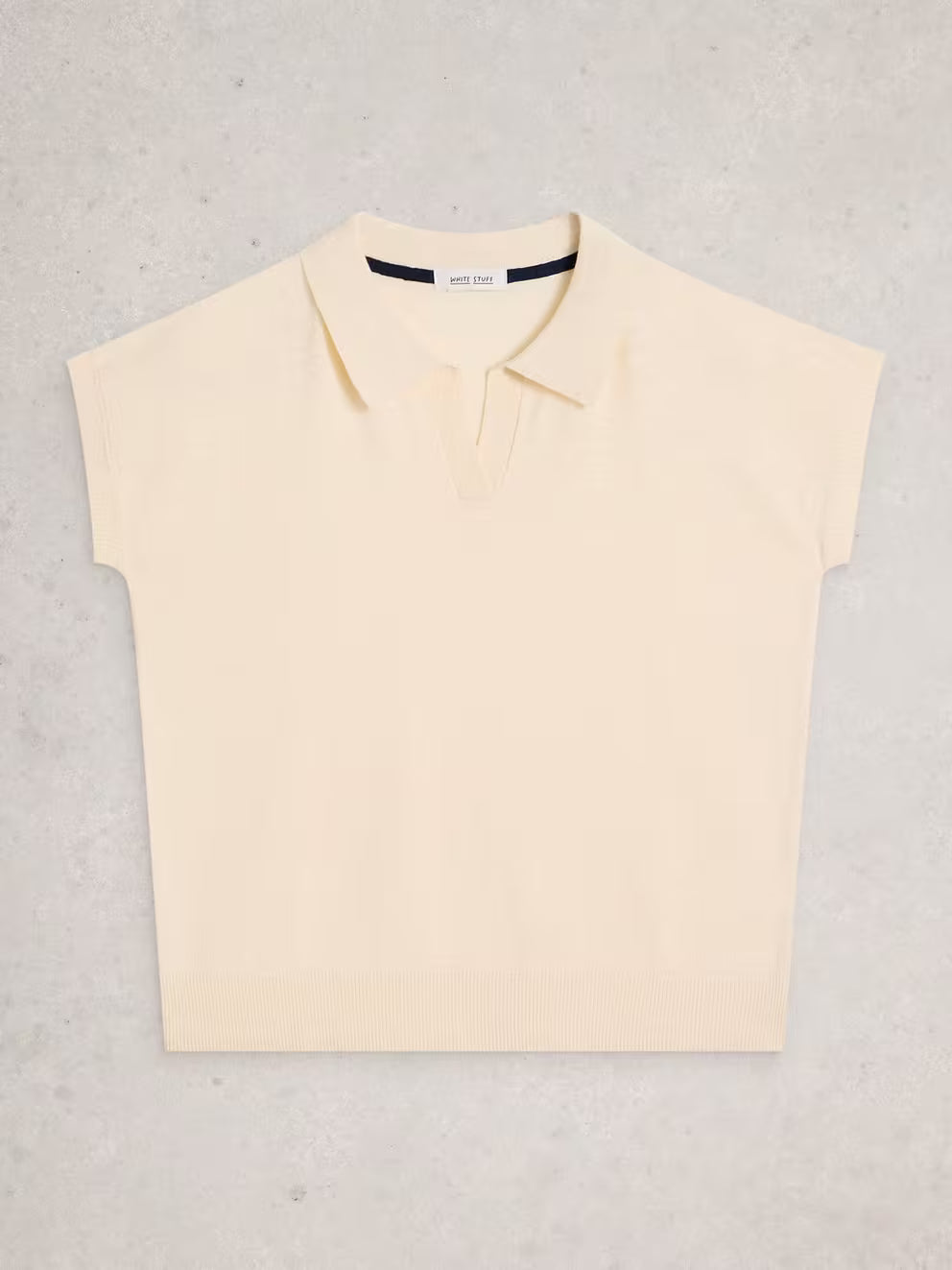 White Stuff Ginni Linen Polo Tee - Natural White