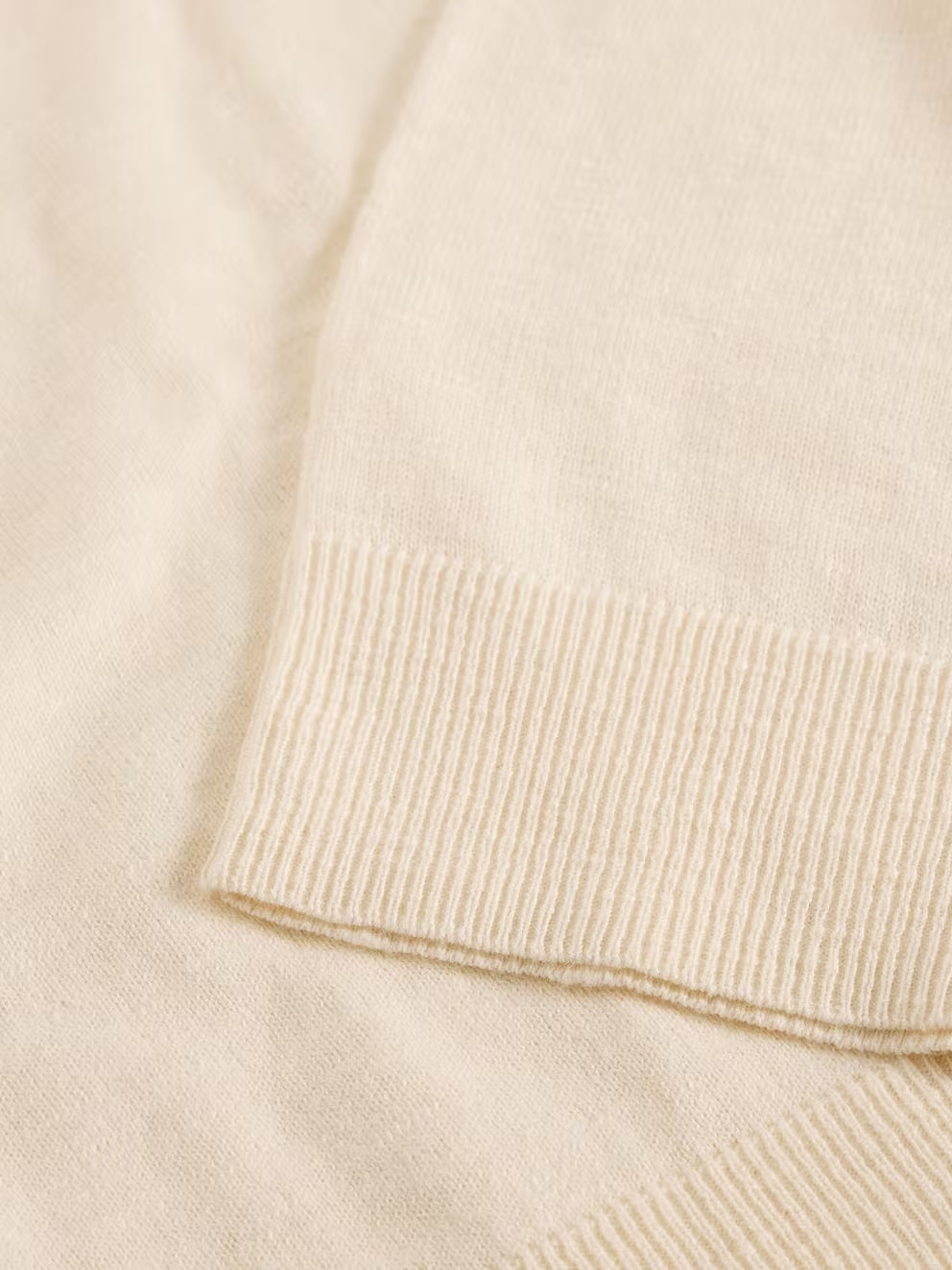 White Stuff Ginni Linen Polo Tee - Natural White