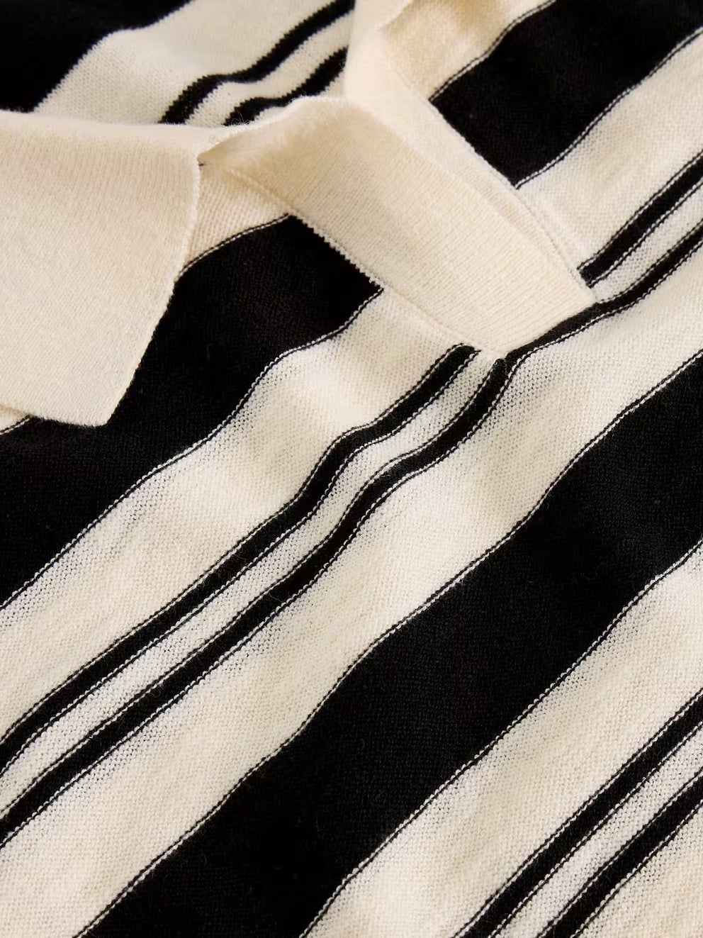 White Stuff Ginni Stripe Linen Polo Tee - Ivory Multi