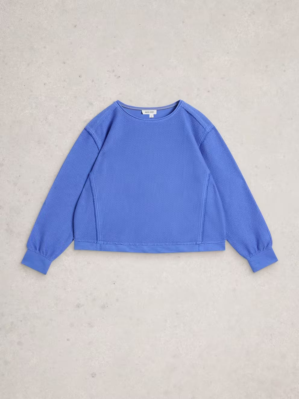 White Stuff Herringbone Sweater - Bright Blue