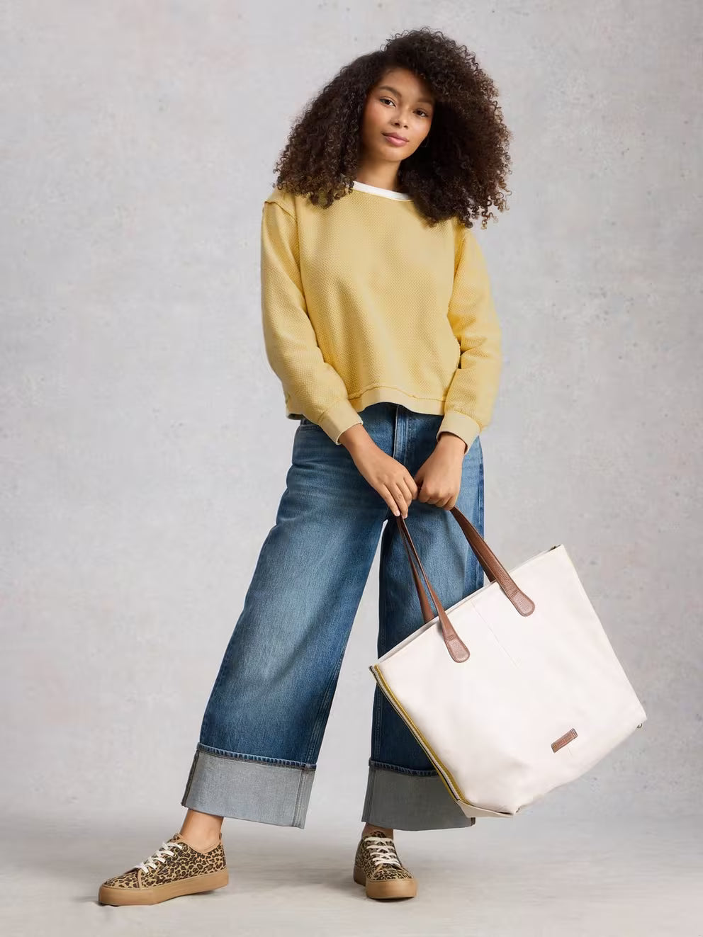 White Stuff Herringbone Sweater - Light Yellow