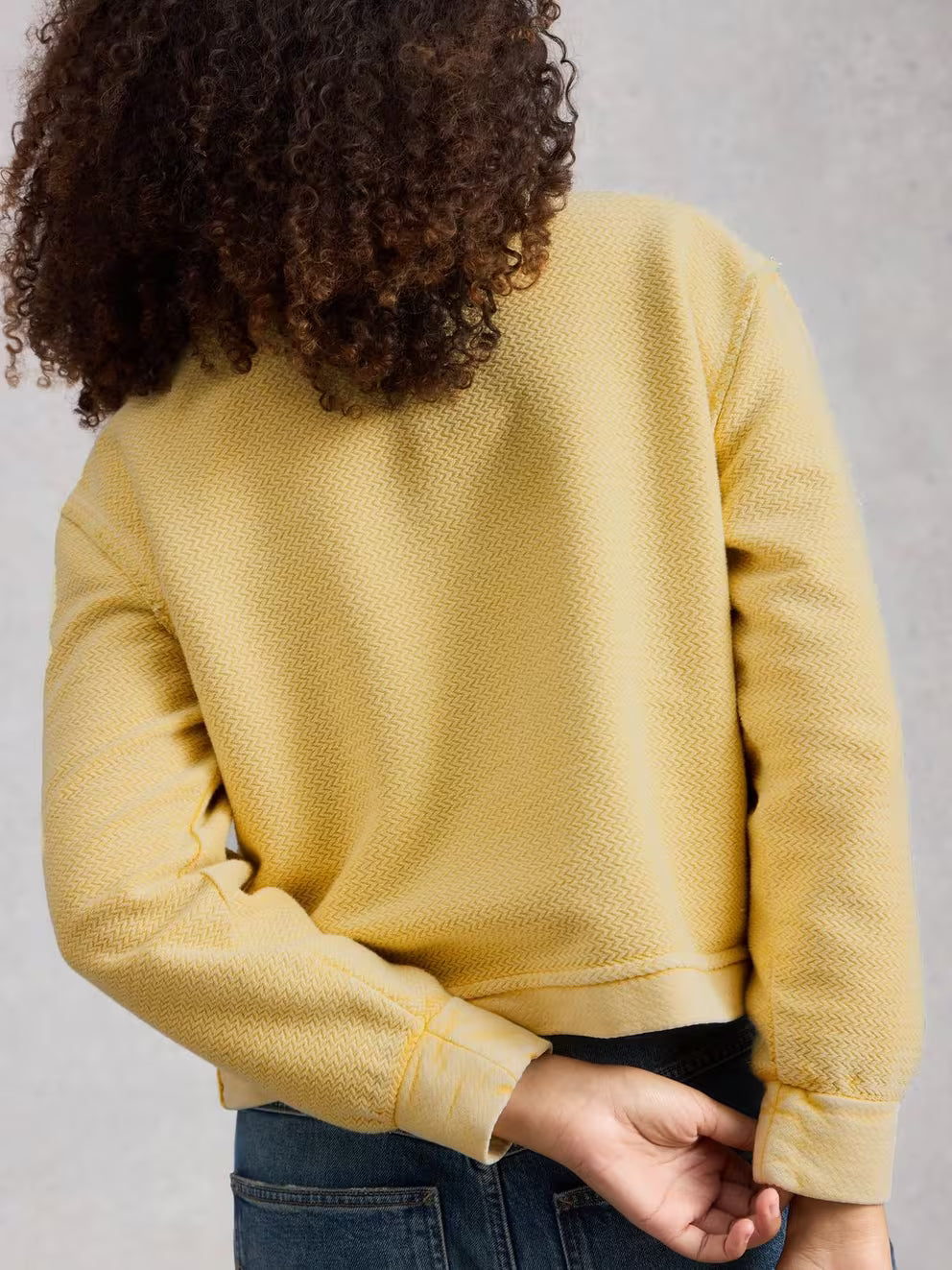 White Stuff Herringbone Sweater - Light Yellow