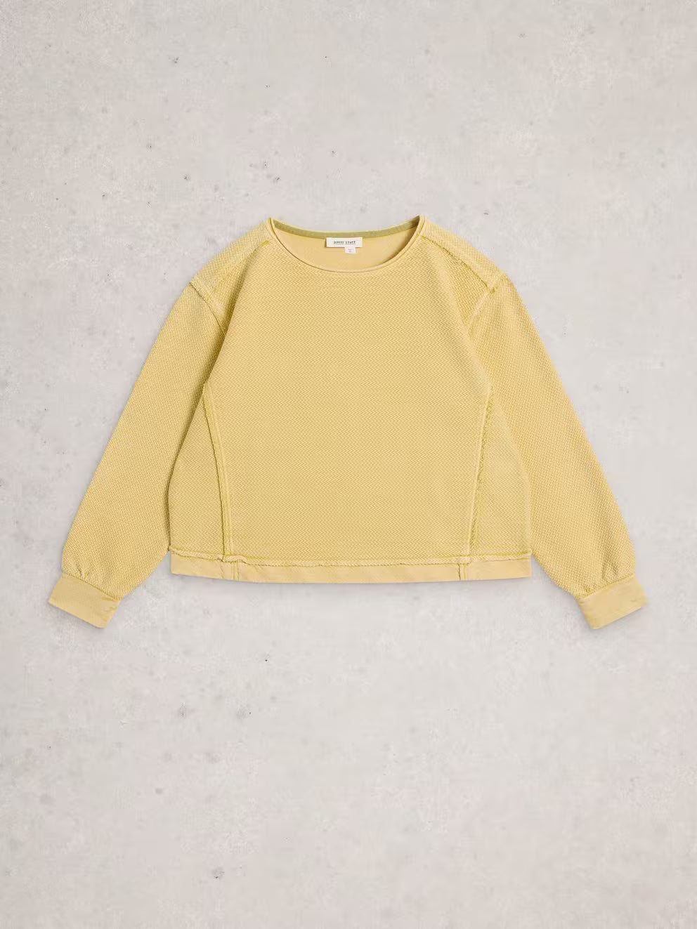 White Stuff Herringbone Sweater - Light Yellow