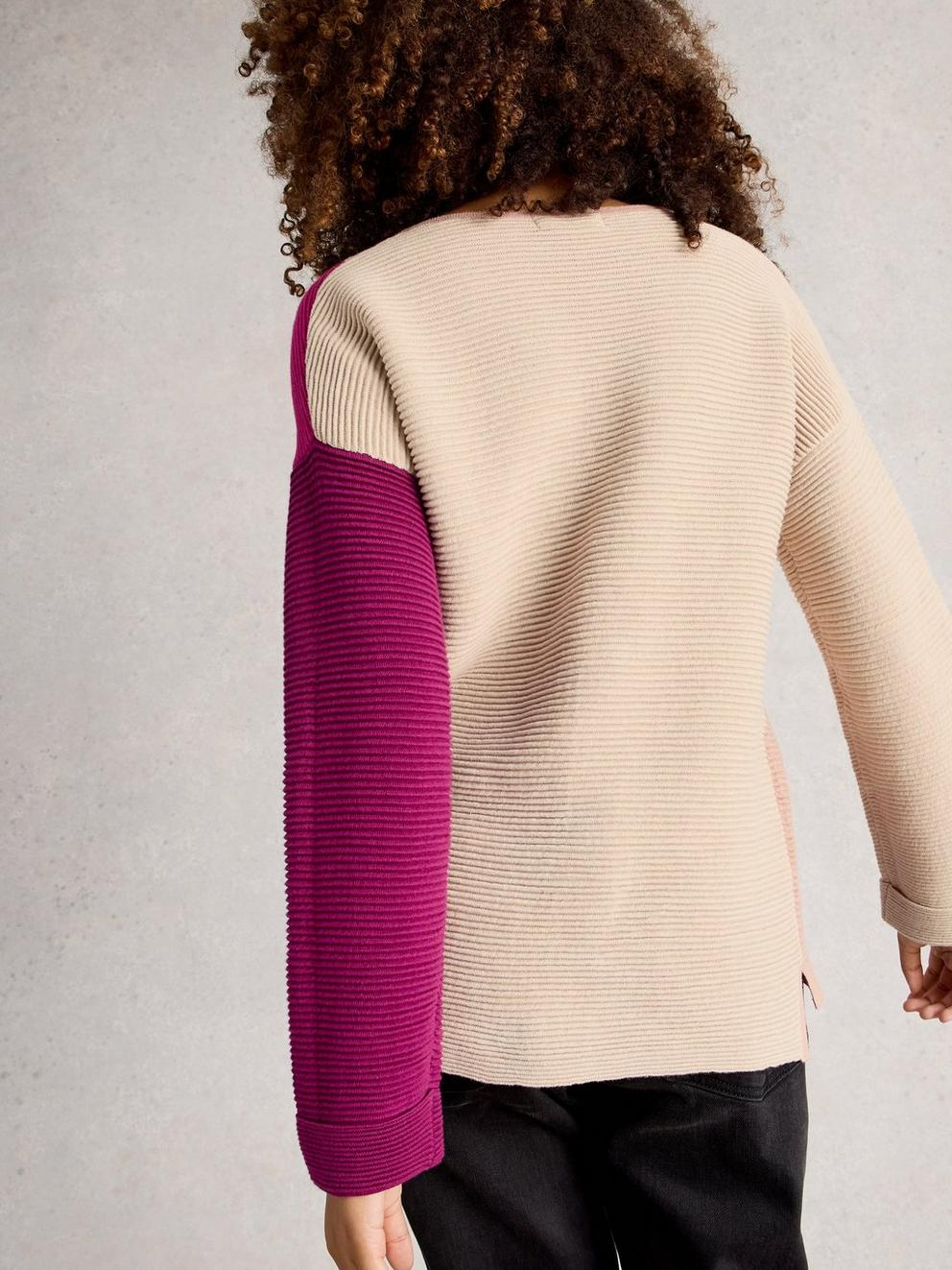 White Stuff Jana Colourblock Jumper - Purple