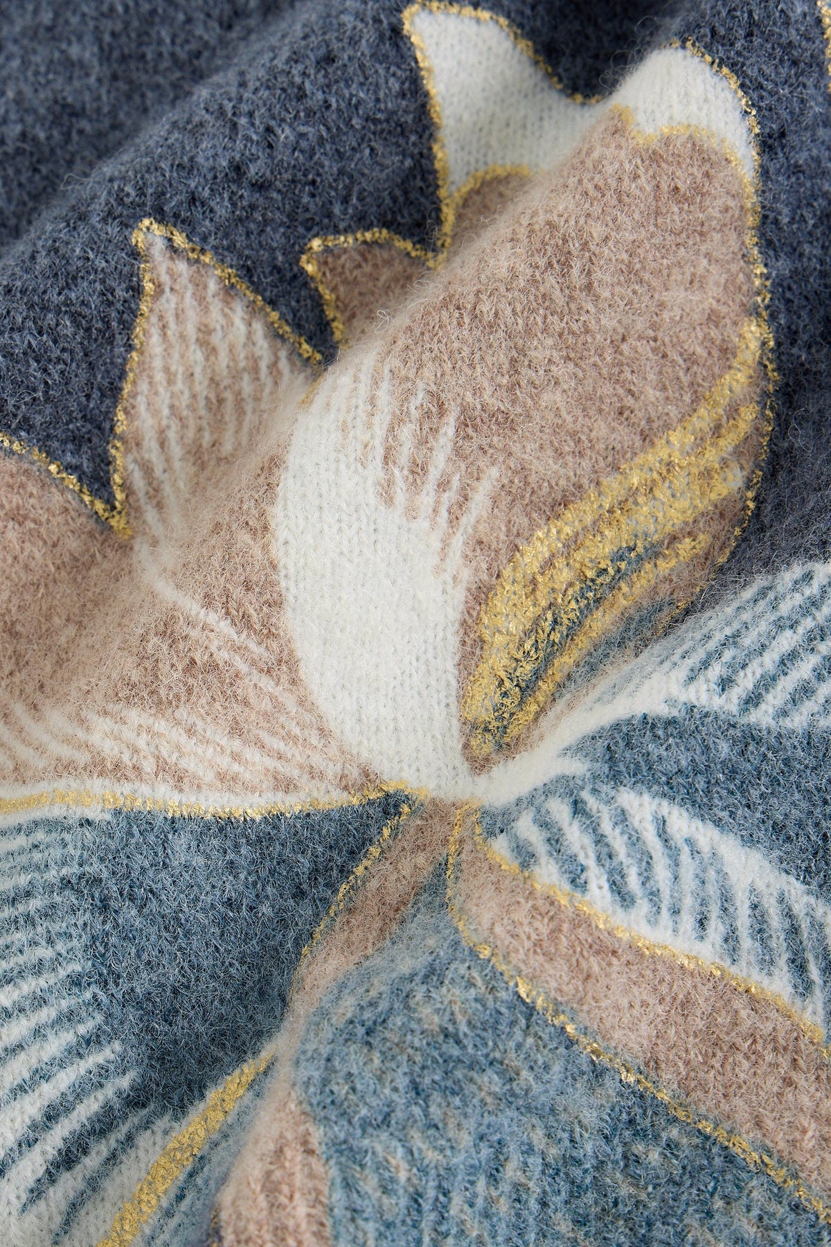 White Stuff Jodie Printed Foil Jumper - Navy