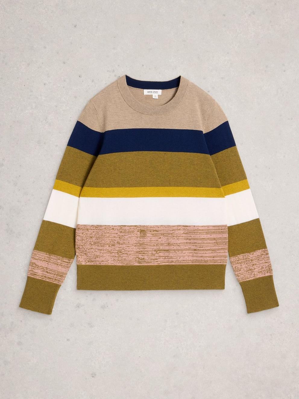 White Stuff Katie Stripe Jumper - Green Multi