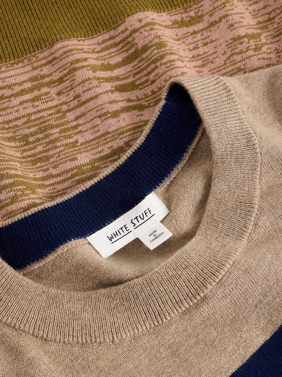 White Stuff Katie Stripe Jumper - Green Multi