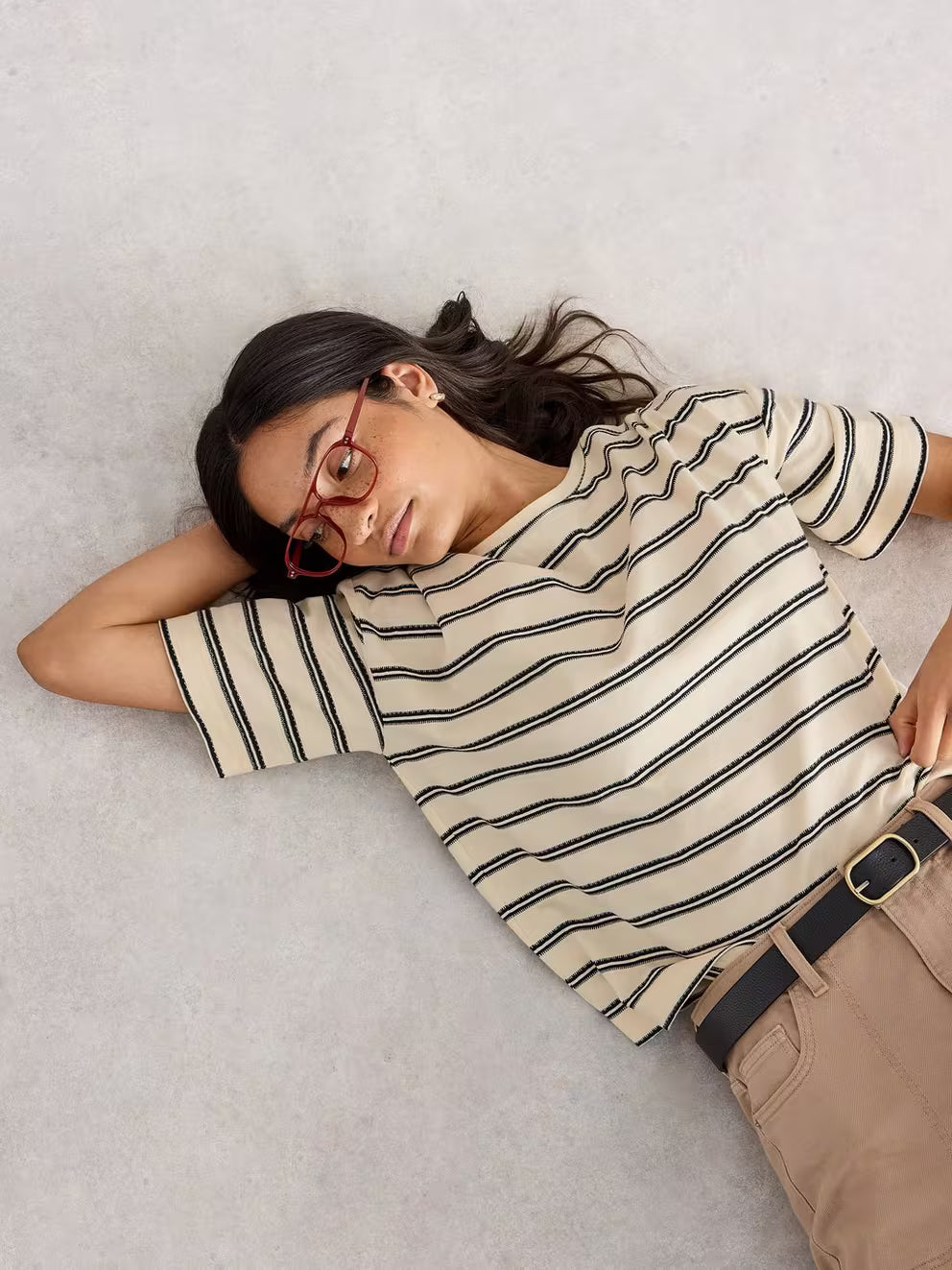 White Stuff Katya Stripe Tee - Ivory Multi