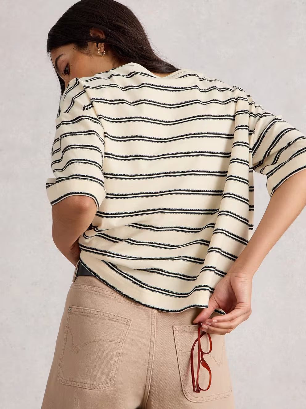 White Stuff Katya Stripe Tee - Ivory Multi