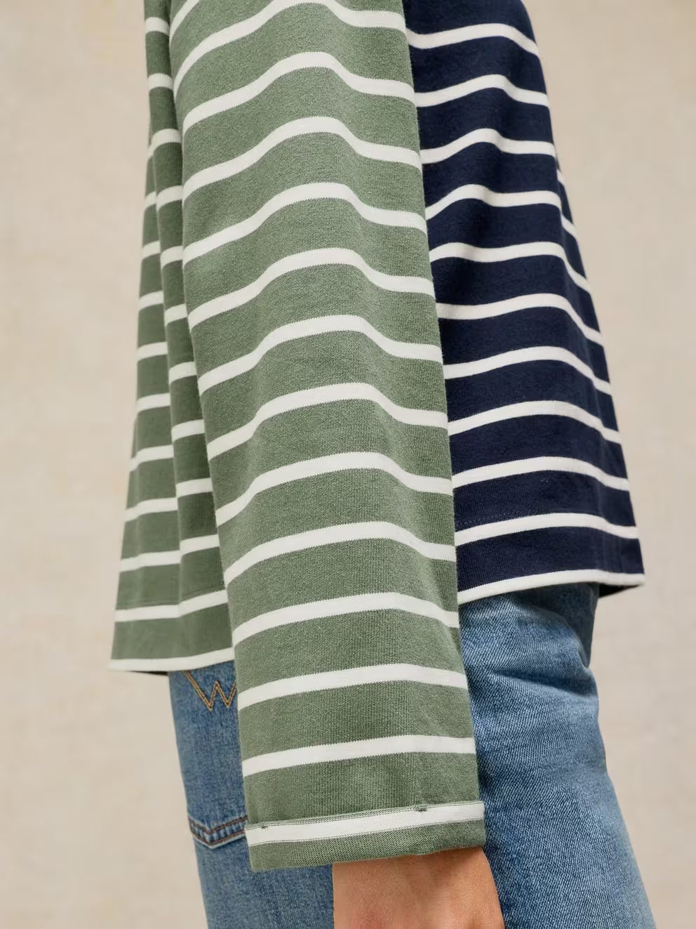 White Stuff Kim Striped LS Tee - Navy Multi