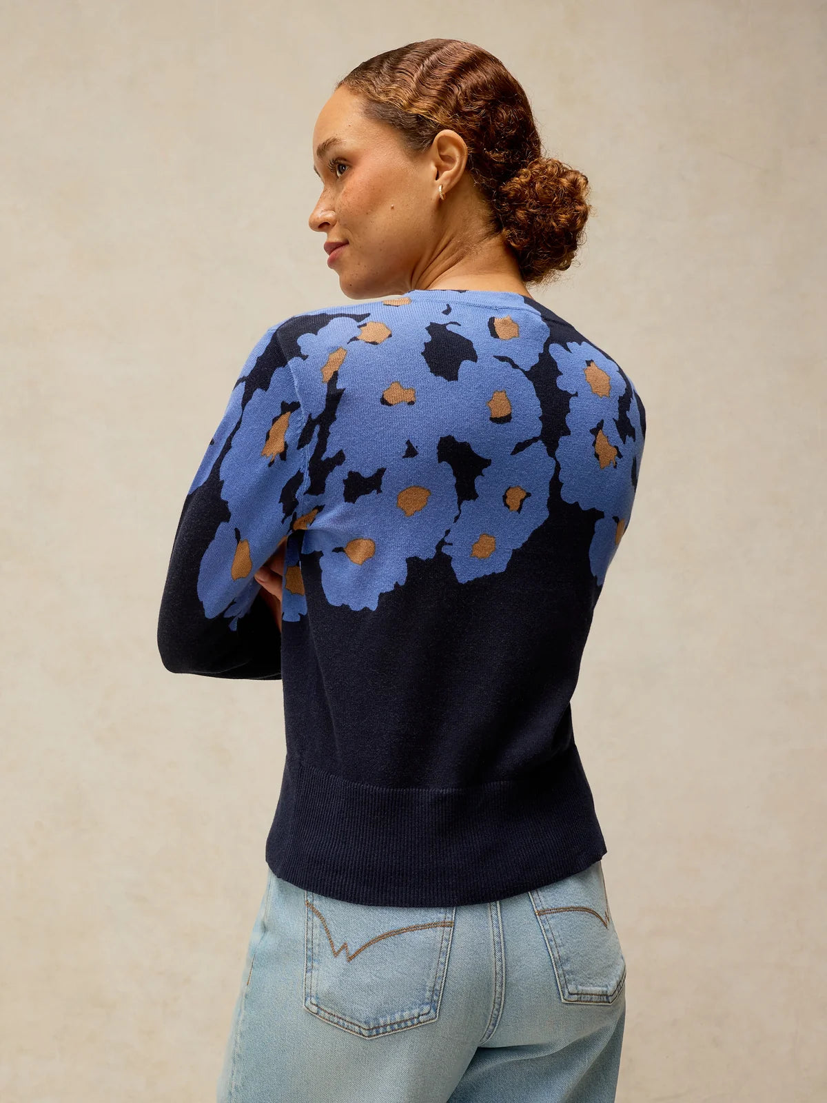 White Stuff Lois Print Cardi - Blue Print