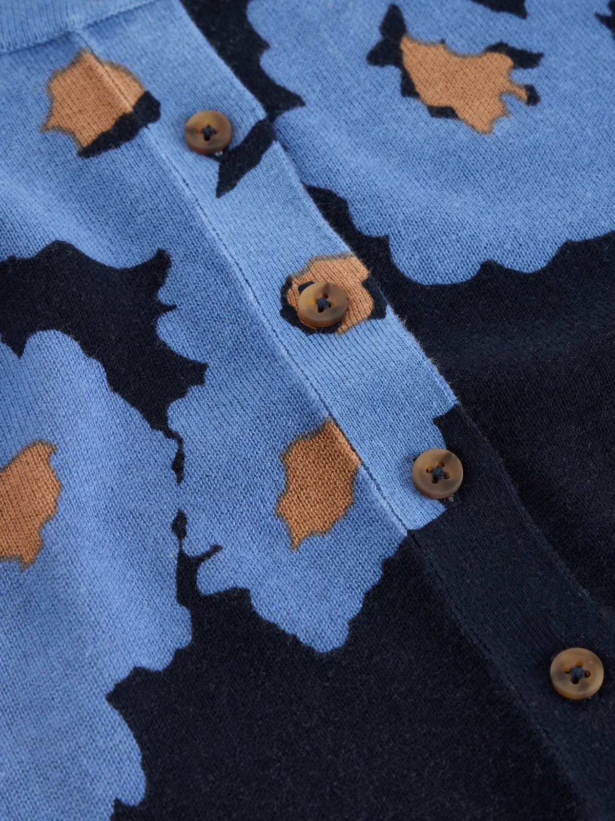 White Stuff Lois Print Cardi - Blue Print