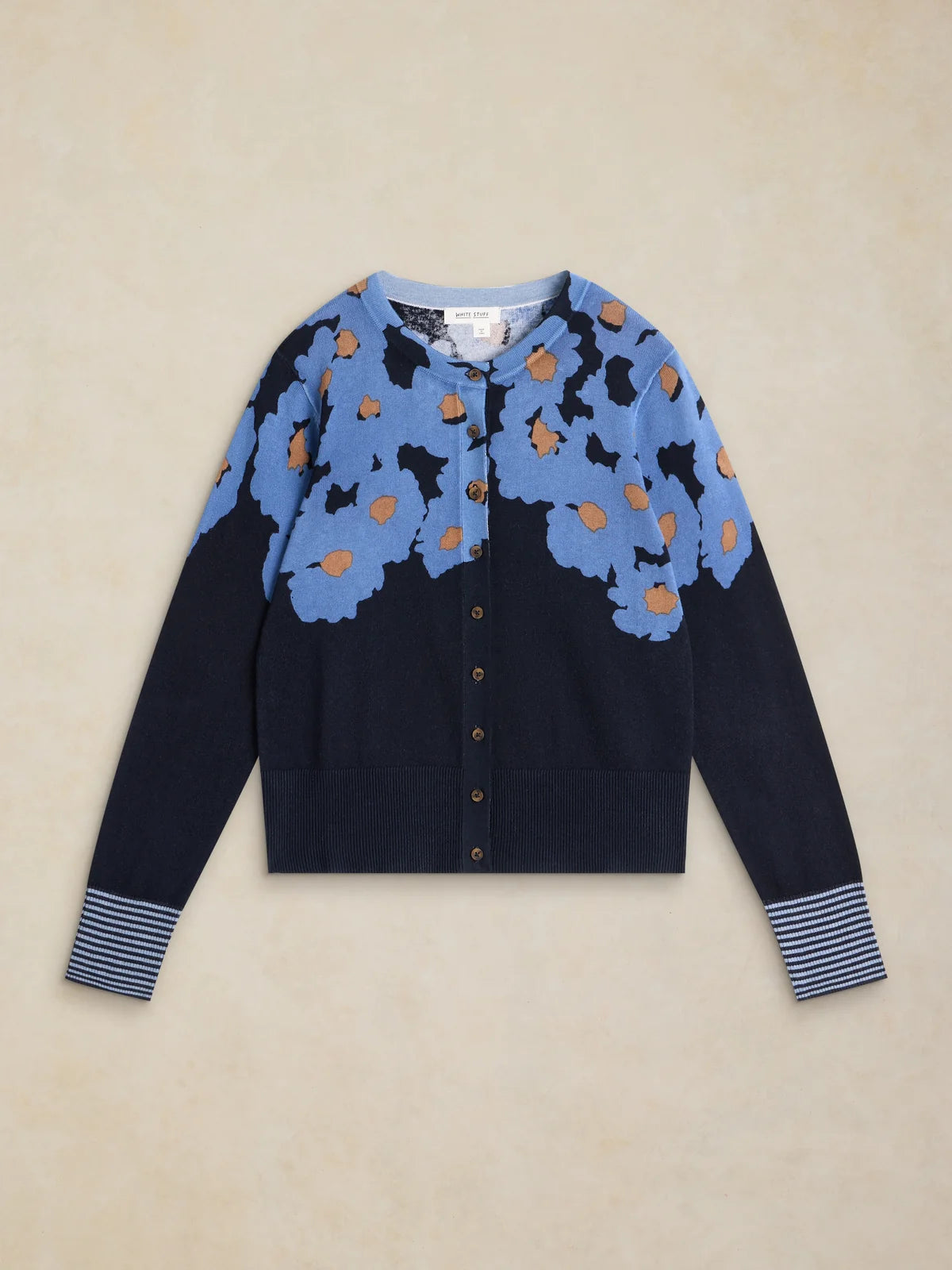 White Stuff Lois Print Cardi - Blue Print