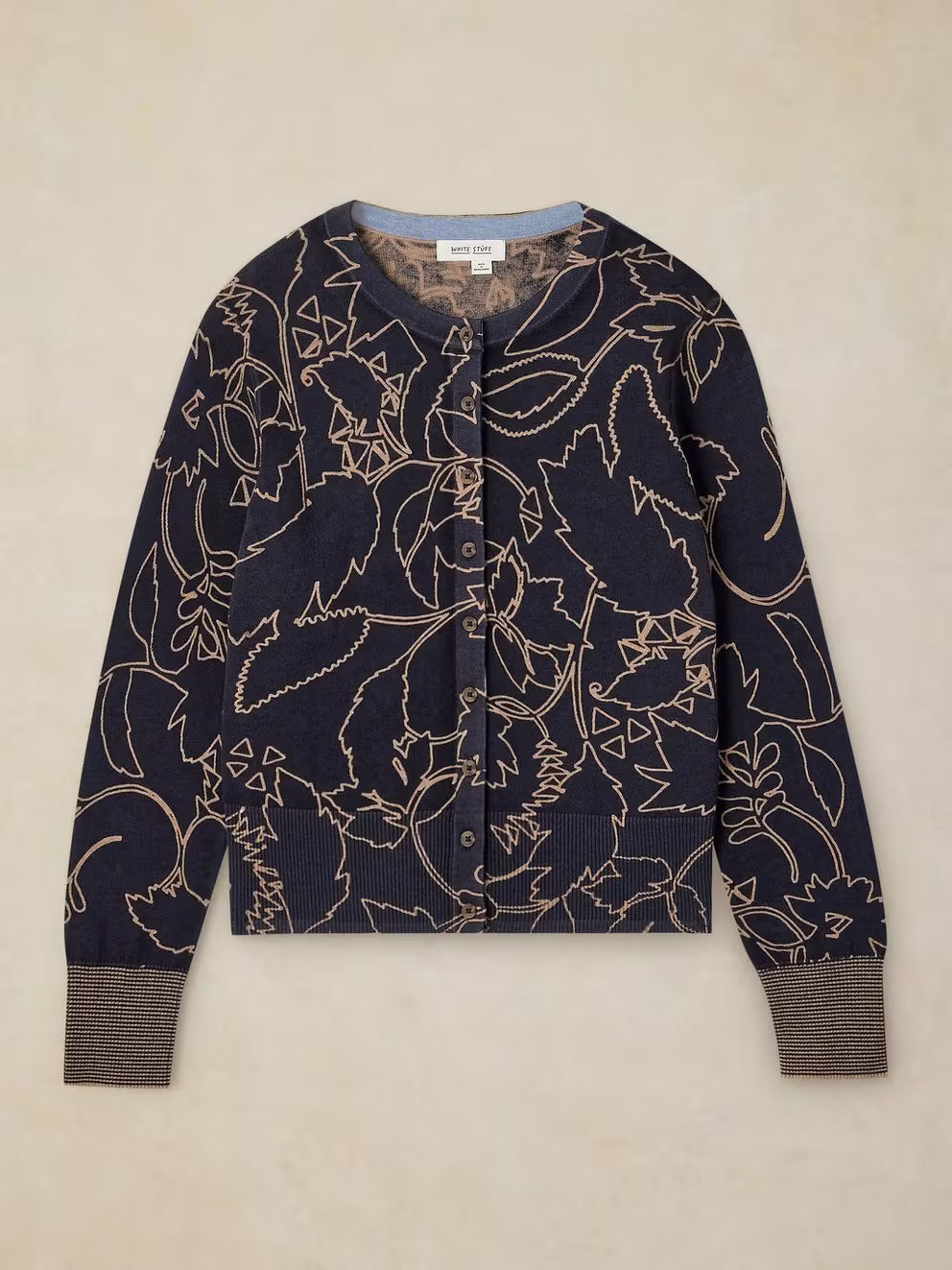 White Stuff Lois Print Cardi - Navy Print