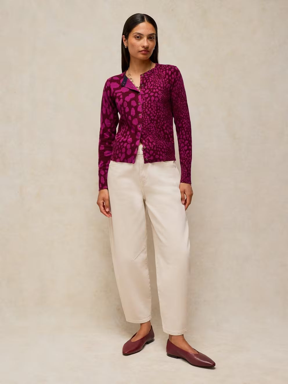 White Stuff Lois Print Cardi - Pink Multi