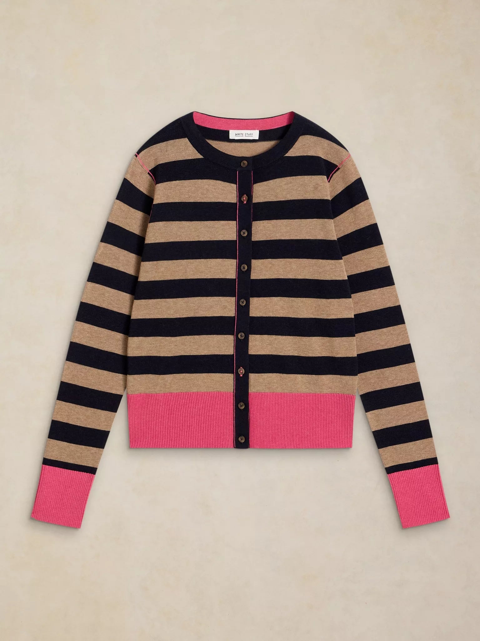 White Stuff Lois Stripe Cardi - Navy Multi