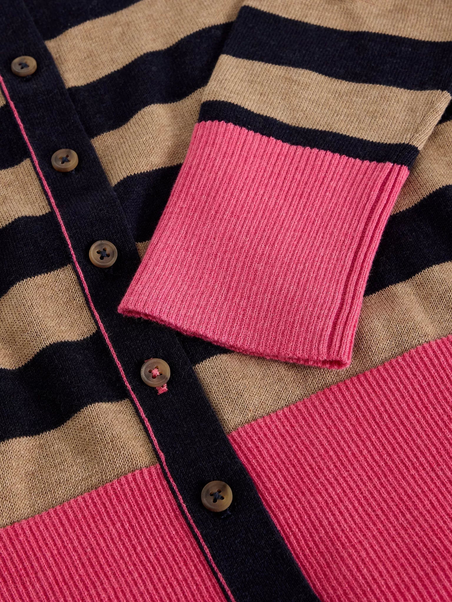 White Stuff Lois Stripe Cardi - Navy Multi