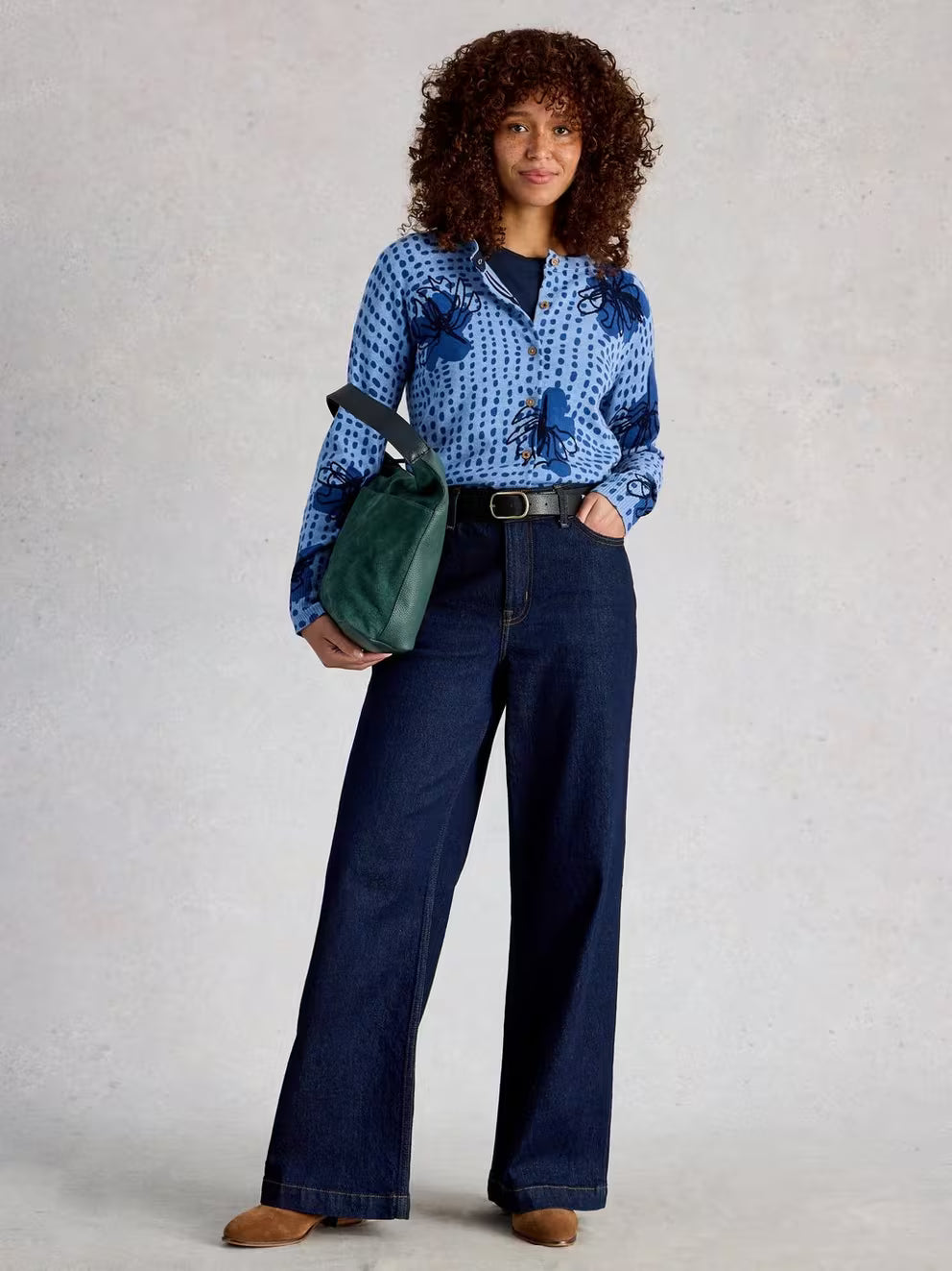 White Stuff Lulu Print Cardi - Blue Print