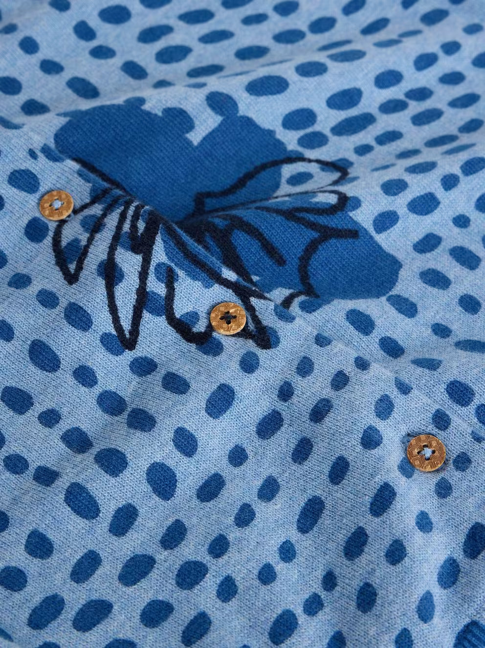 White Stuff Lulu Print Cardi - Blue Print