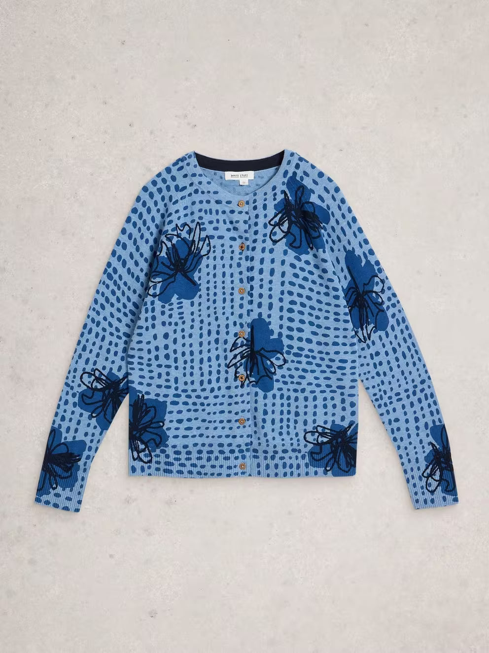 White Stuff Lulu Print Cardi - Blue Print