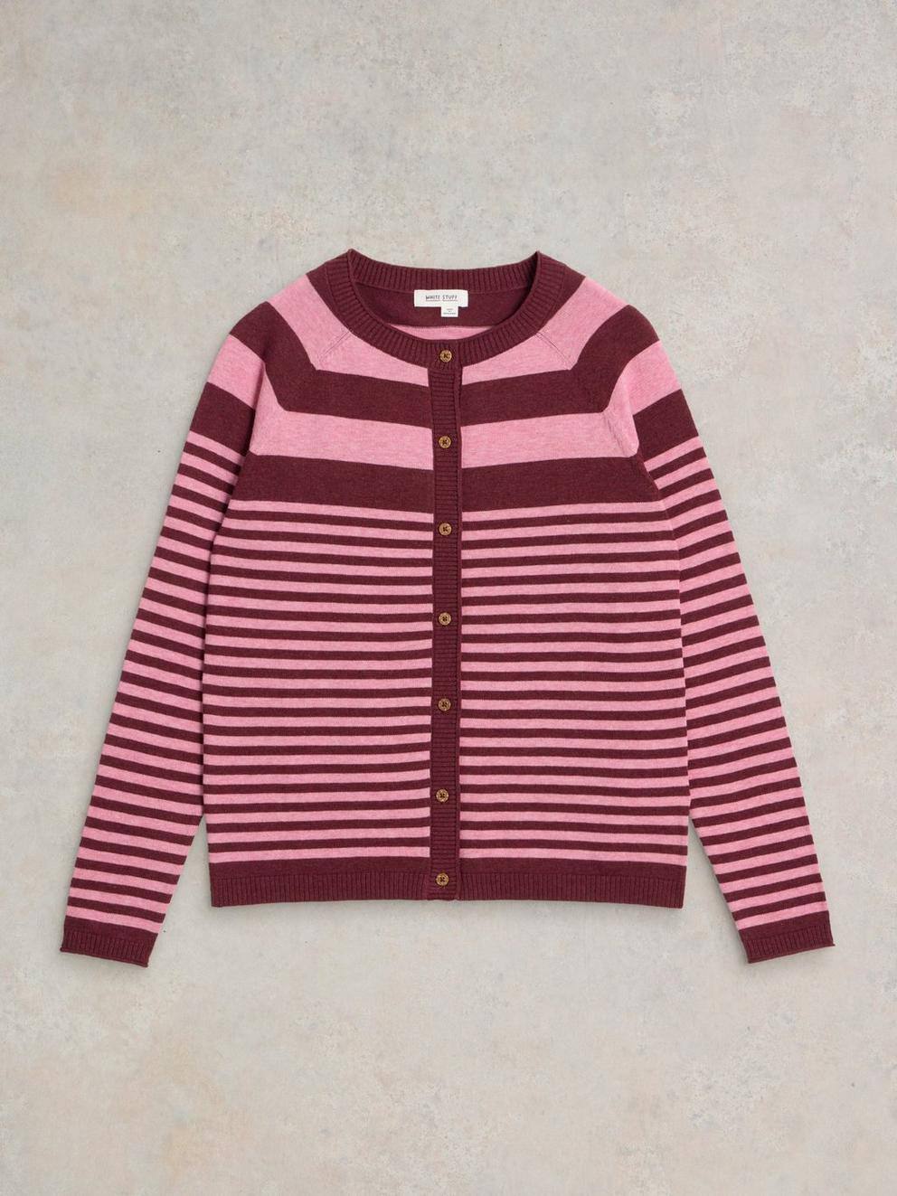 White Stuff Lulu Striped Cardi - Pink Multi Clothing - Tops - Sweaters - Cardigans by White Stuff | Grace the Boutique