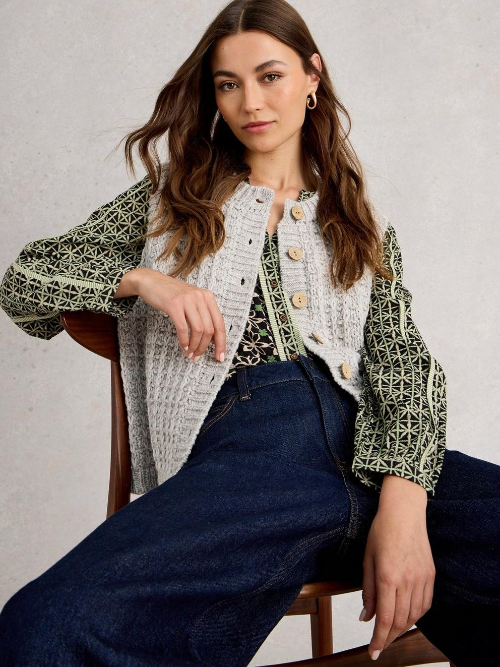 White Stuff Maxine Button Tank - Light Natural