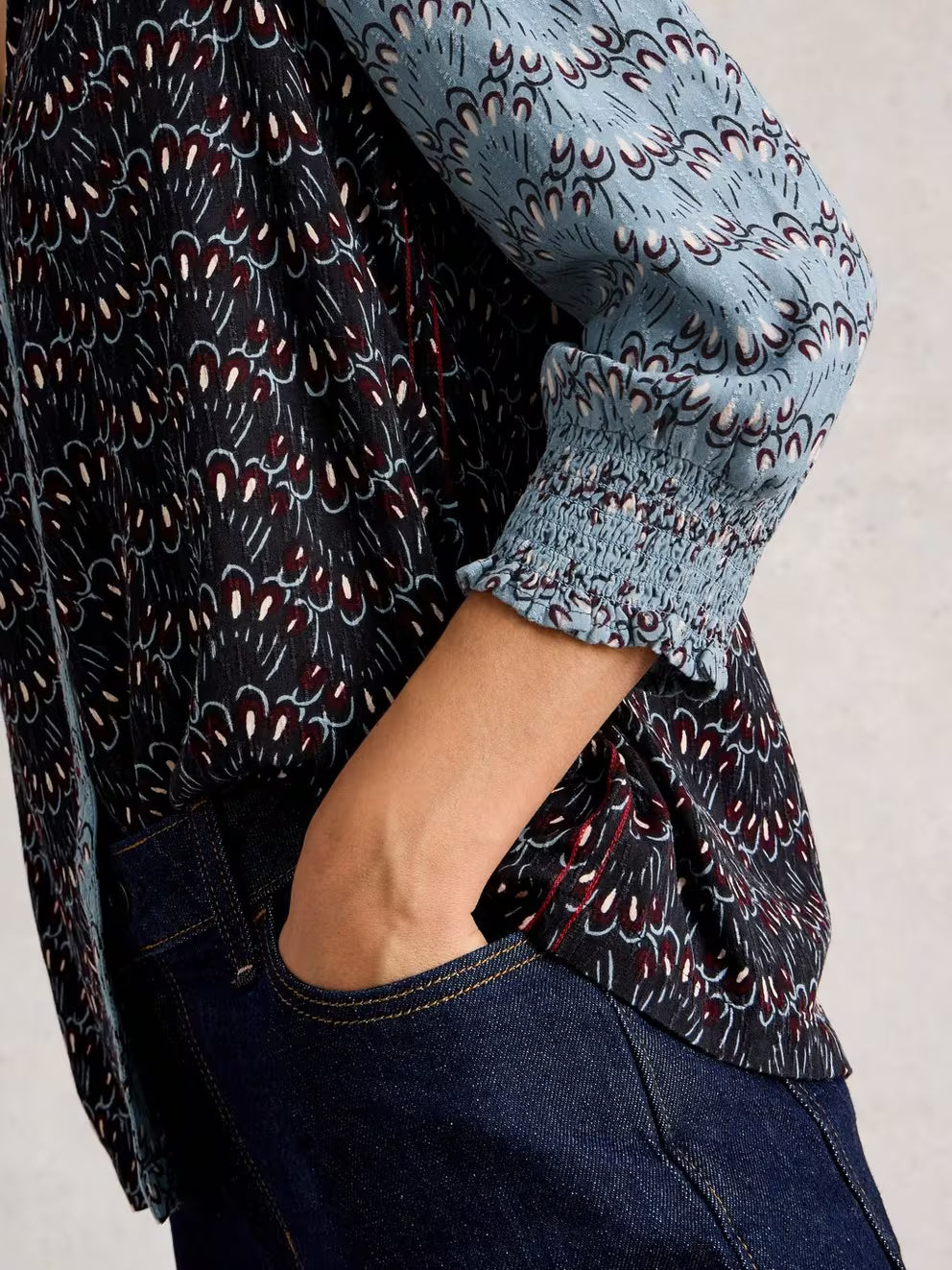 White Stuff May Mixed Print Top - Blue Multi