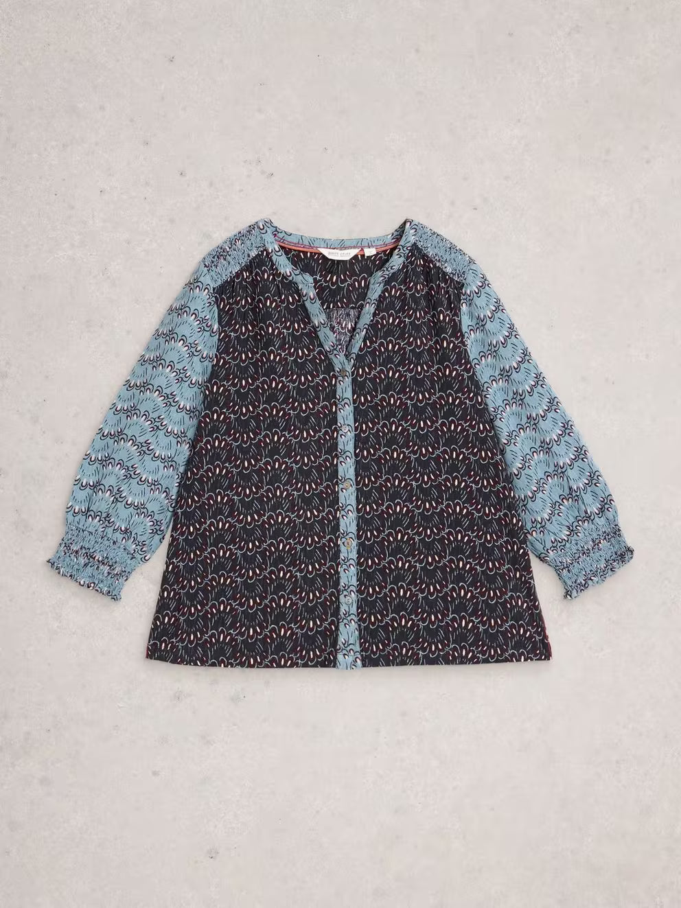White Stuff May Mixed Print Top - Blue Multi