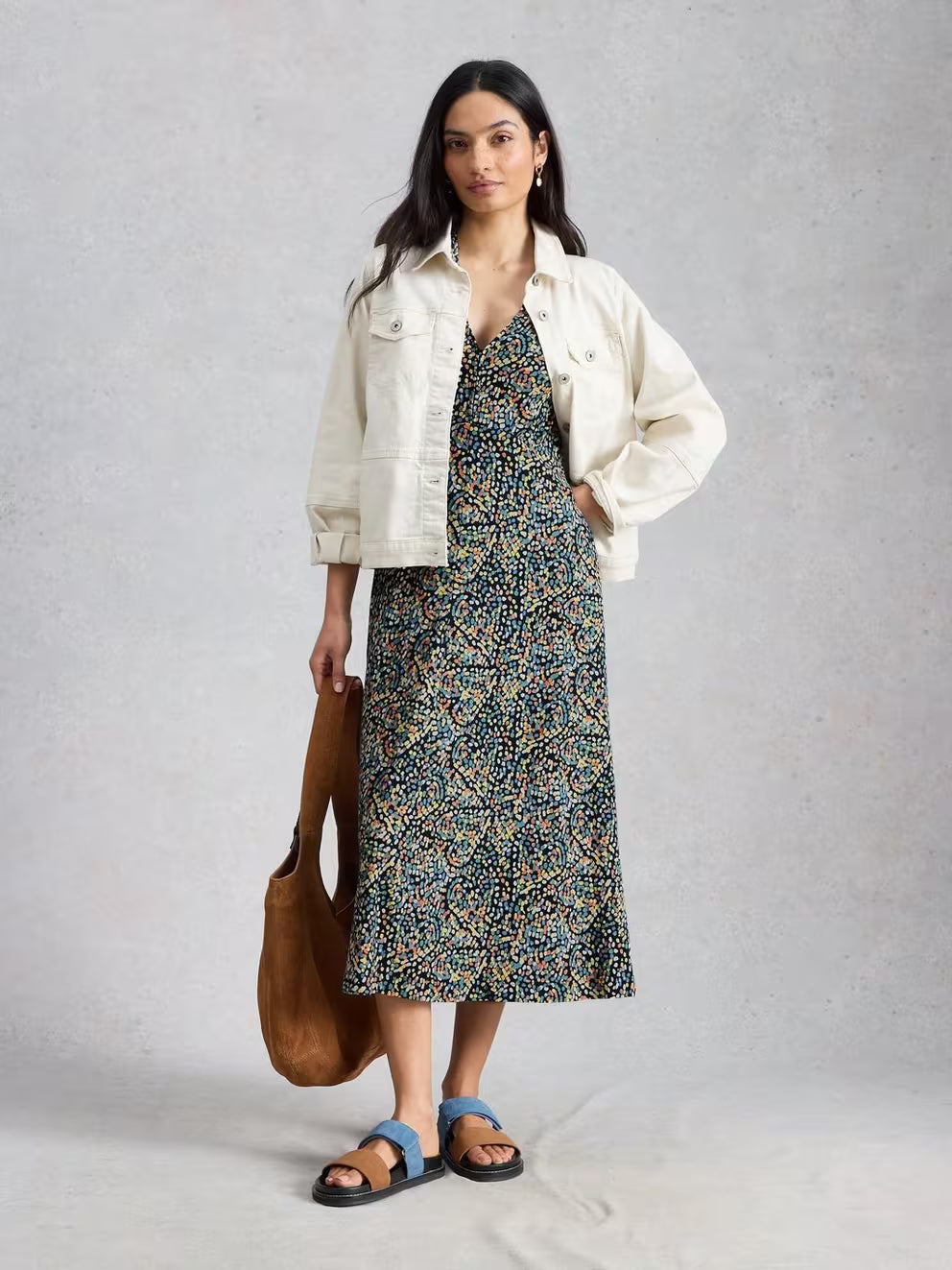 White Stuff Megan Jersey Dress - Navy Multi
