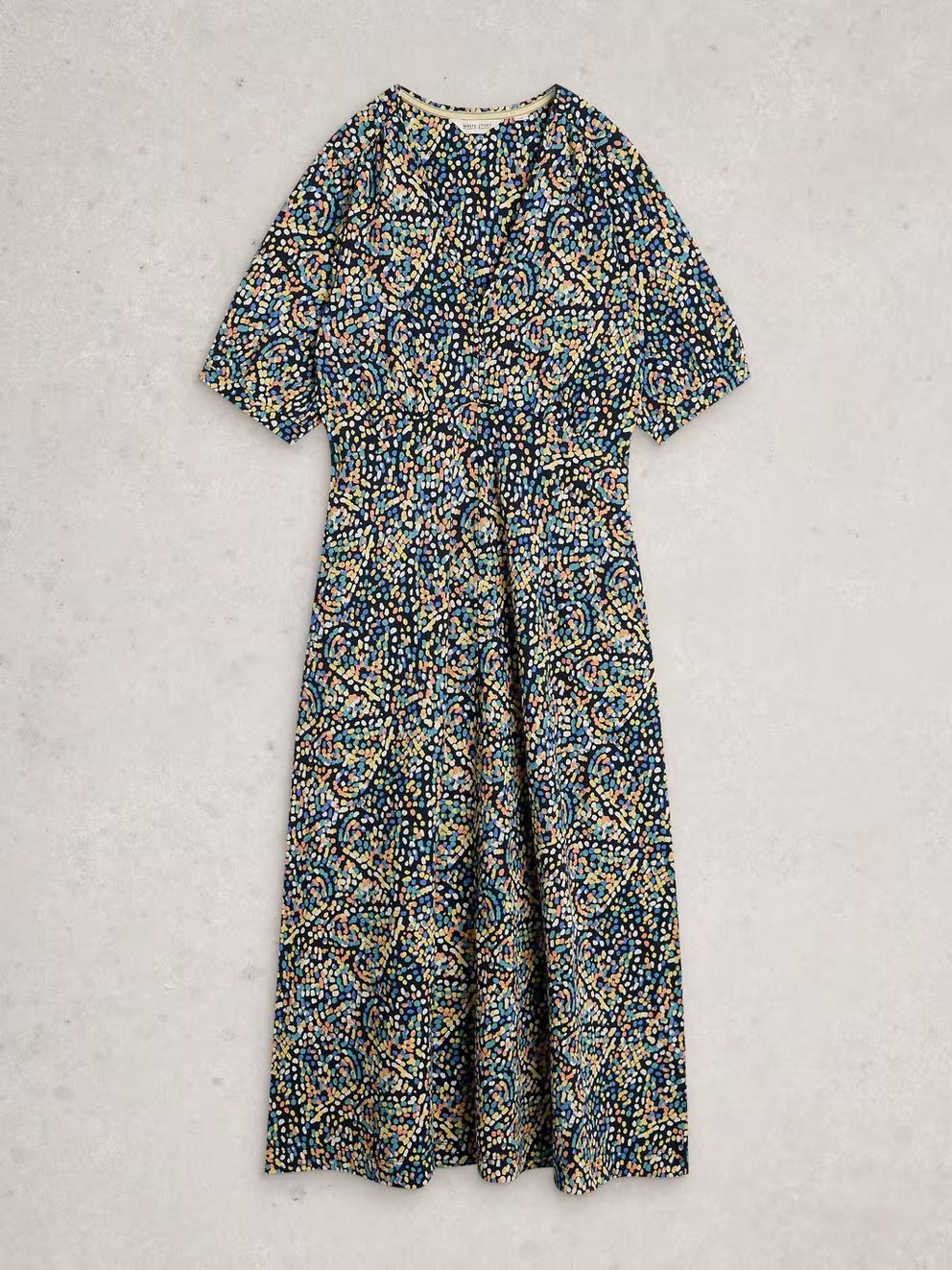 White Stuff Megan Jersey Dress - Navy Multi