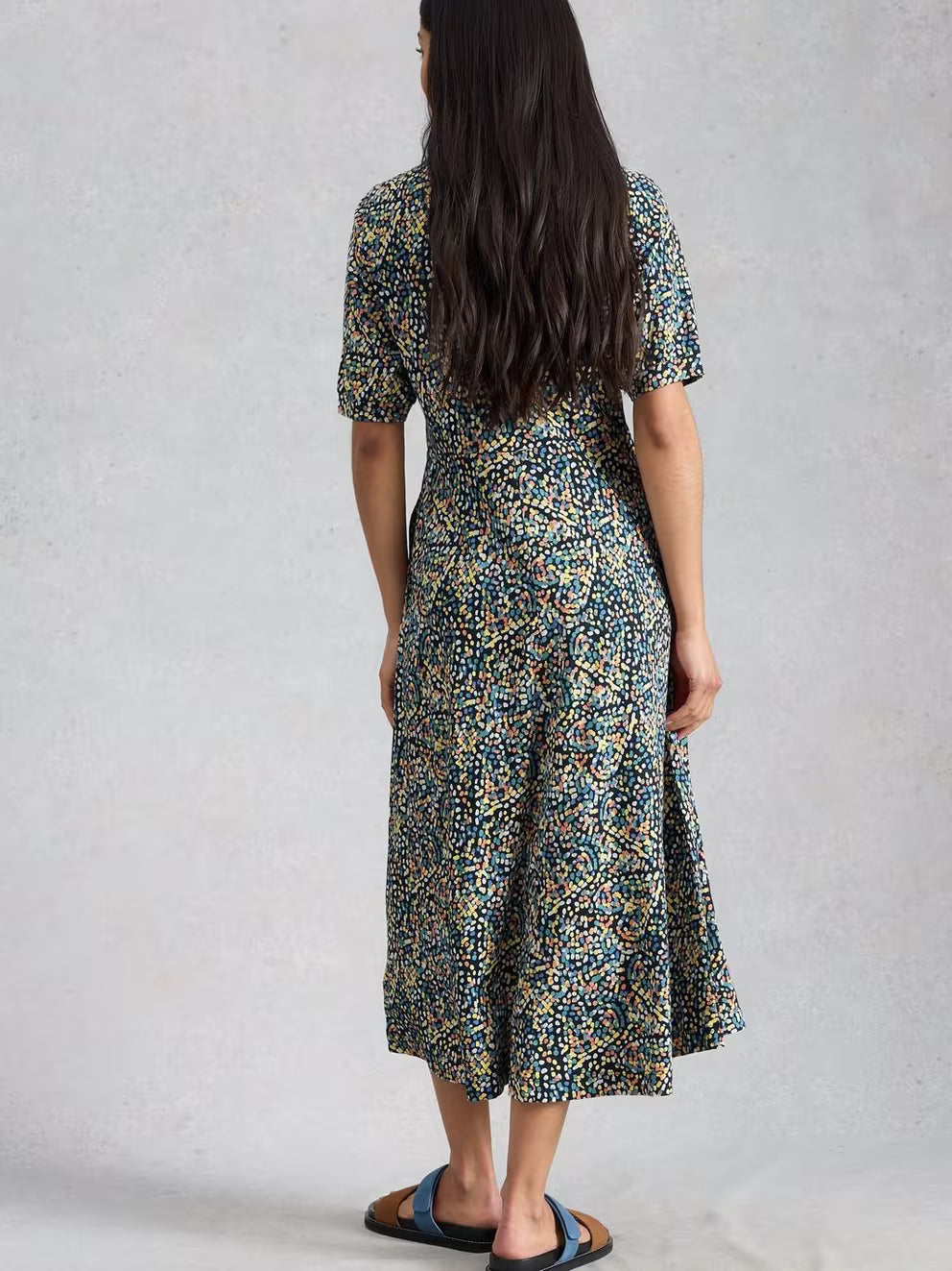 White Stuff Megan Jersey Dress - Navy Multi