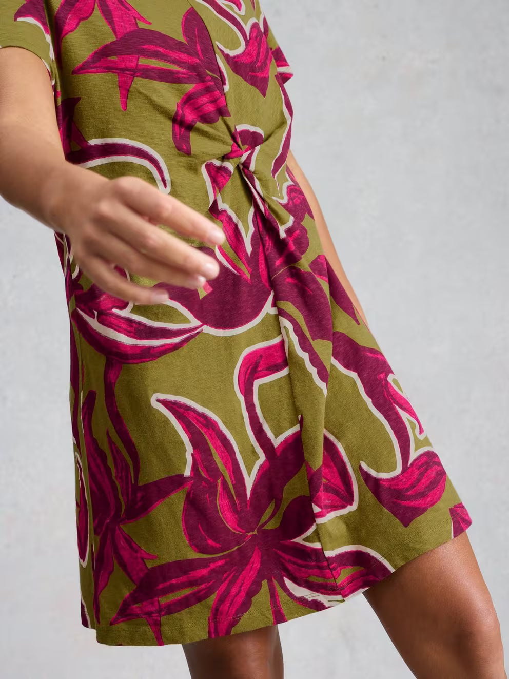White Stuff Milly T-Shirt Dress - Green Print