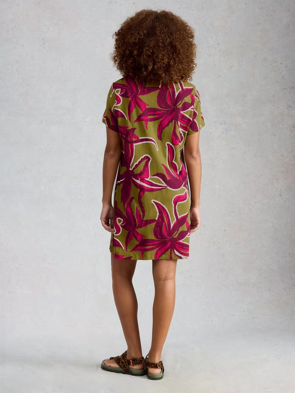 White Stuff Milly T-Shirt Dress - Green Print