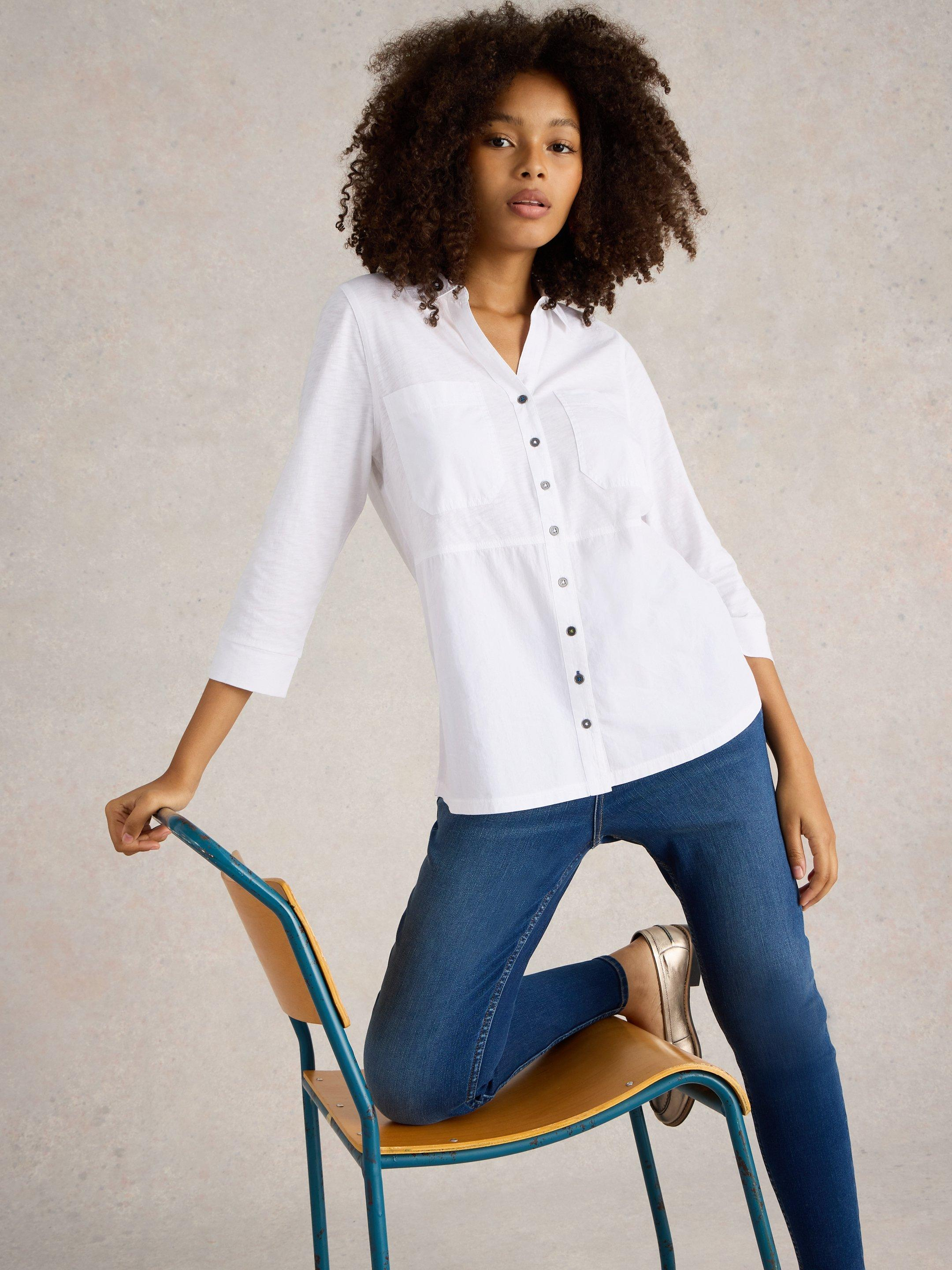 White Stuff Missy Longline Shirt - White Clothing - Tops - Tunics by White Stuff | Grace the Boutique