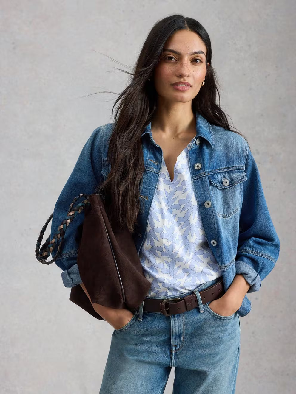 White Stuff Nelly Notch Tee - Blue Print 26