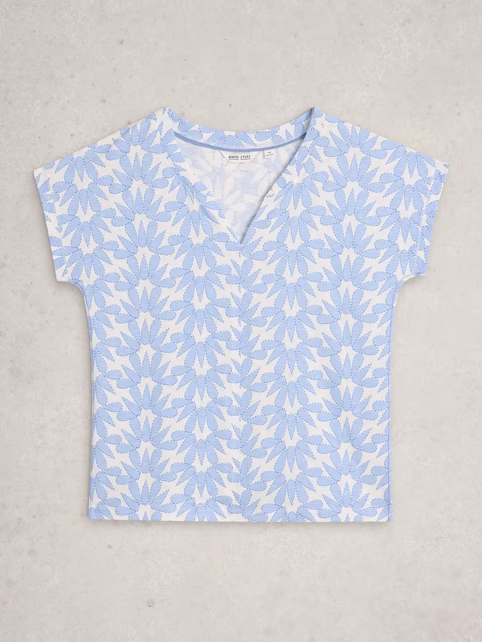 White Stuff Nelly Notch Tee - Blue Print 26