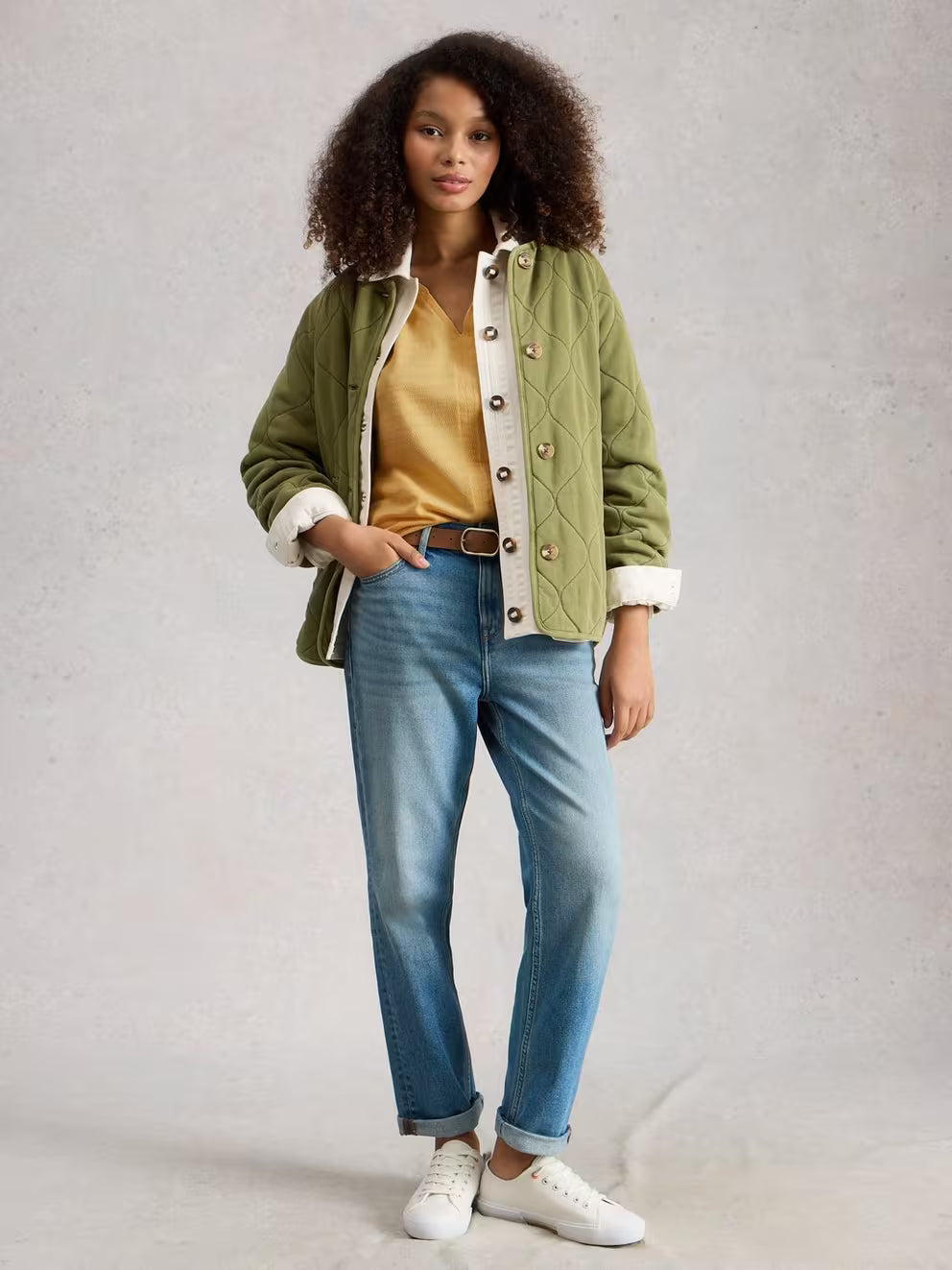 White Stuff Nelly Notch Texture Tee - Light Yellow