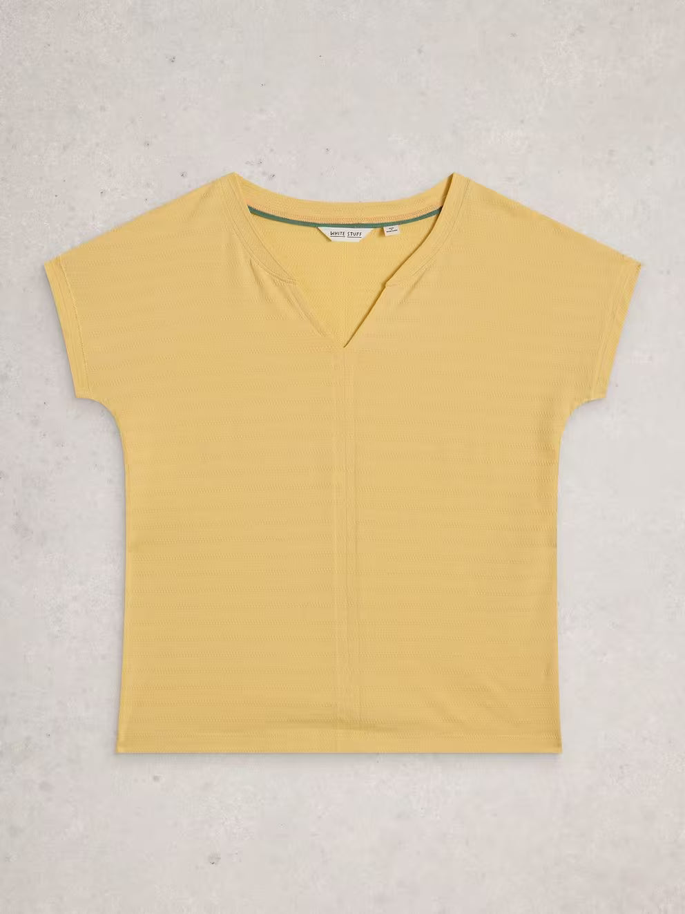 White Stuff Nelly Notch Texture Tee - Light Yellow