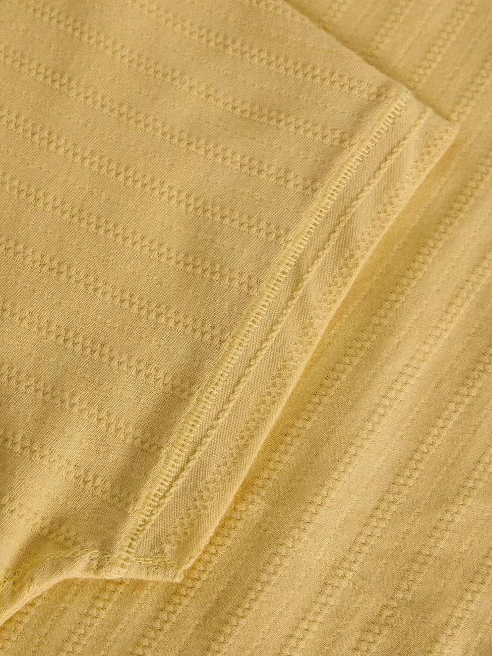 White Stuff Nelly Notch Texture Tee - Light Yellow