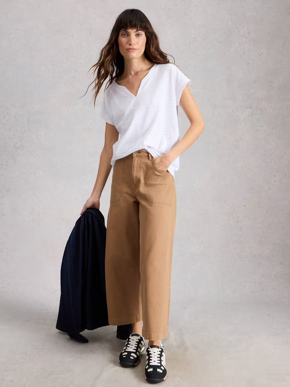 White Stuff Nelly Notch Texture Tee - White