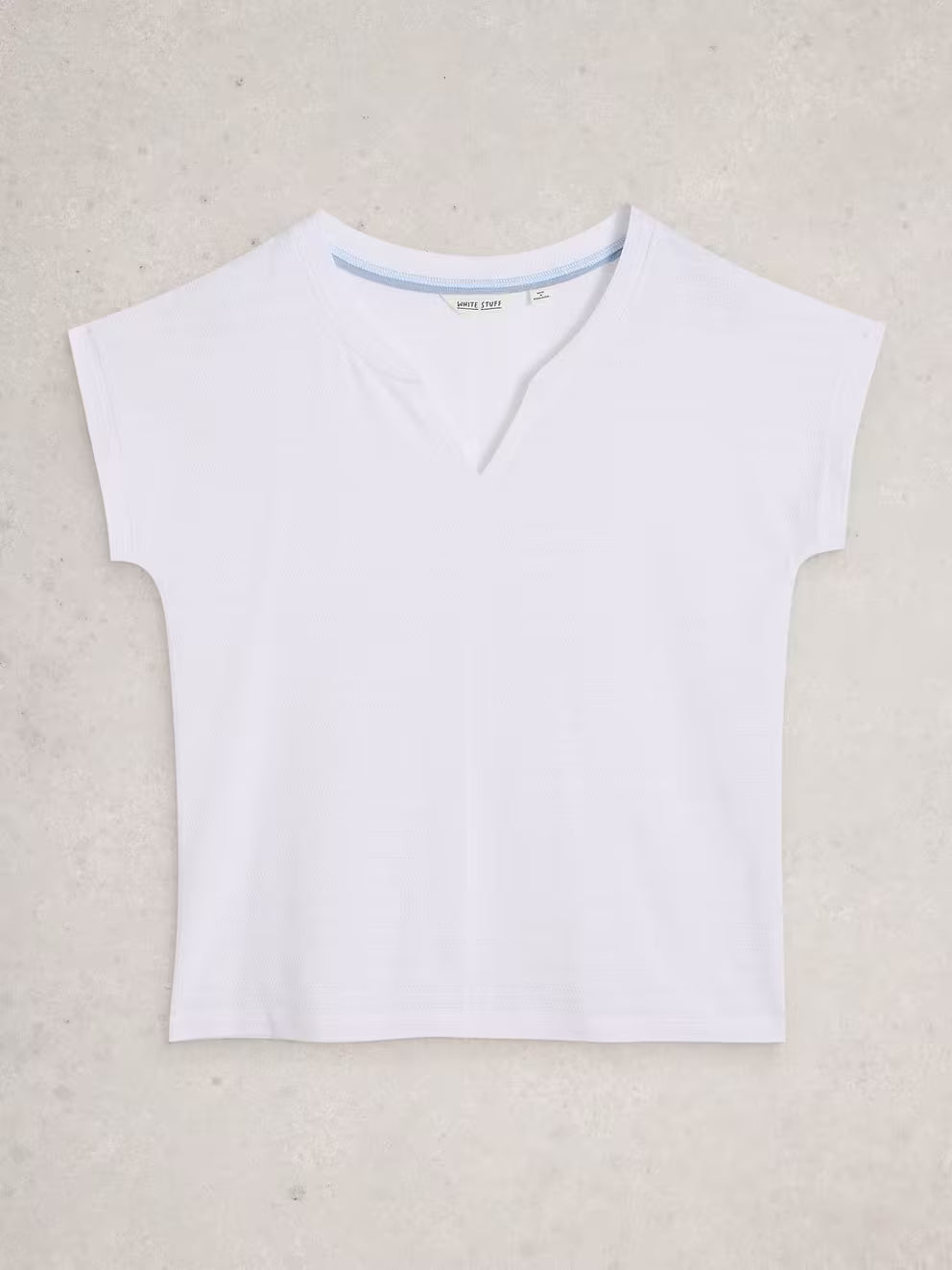 White Stuff Nelly Notch Texture Tee - White