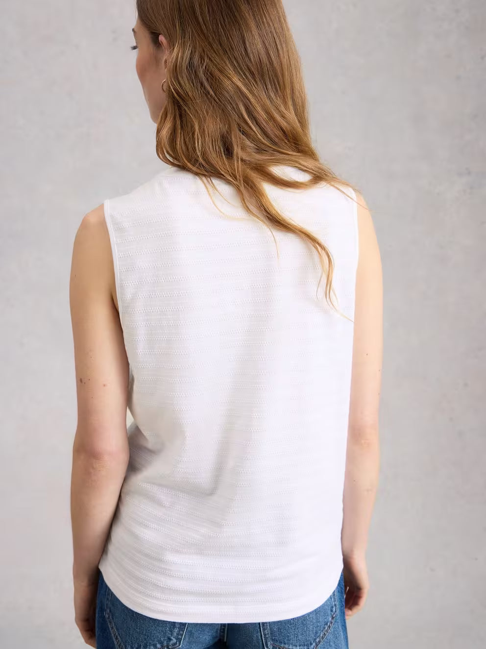 White Stuff Nora Texture Notch Vest - White