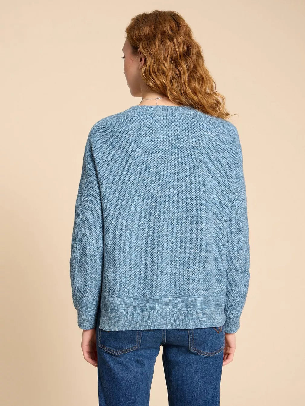 White Stuff Northbank Jumper - Mid Blue Clothing - Tops - Sweaters - Pullovers - Heavy Knit Pullovers by White Stuff | Grace the Boutique